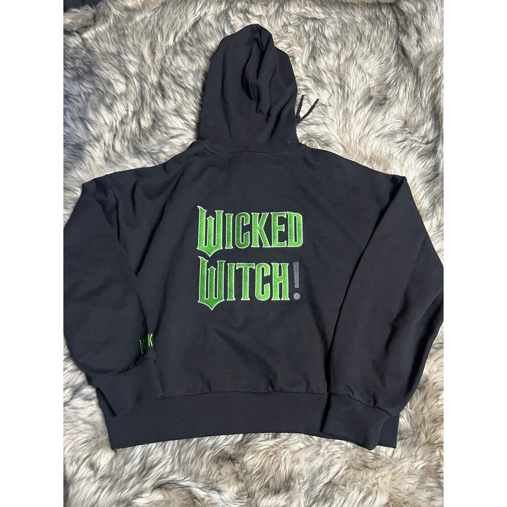 Wicked x Forever 21 Black Hoodie Embroidered Wicked Witch Size L